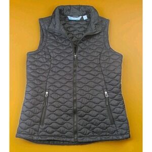 Free Country Vest Black Medium Lightweight FreeCycle Quilted Zip Up Fitted